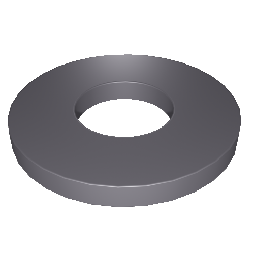 Eine 3D-Darstellung eines grauen Torus, der einem flachen Ring oder einer Unterlegscheibe ähnelt. Er hat eine glatte, gleichmäßige Oberfläche und scheint metallisch zu sein. Die Form wird aus einem leichten Winkel betrachtet, wodurch ihre kreisförmige Form und ihr hohles Zentrum sichtbar werden.